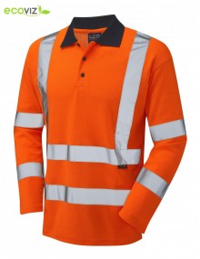 Leo Swimbridge Long Sleeved Polo Shirt - Orange Clothing